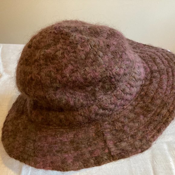 Vtg FOXHUNTER Ladies Purple Wool Brim HAT Ireland - Picture 2 of 9
